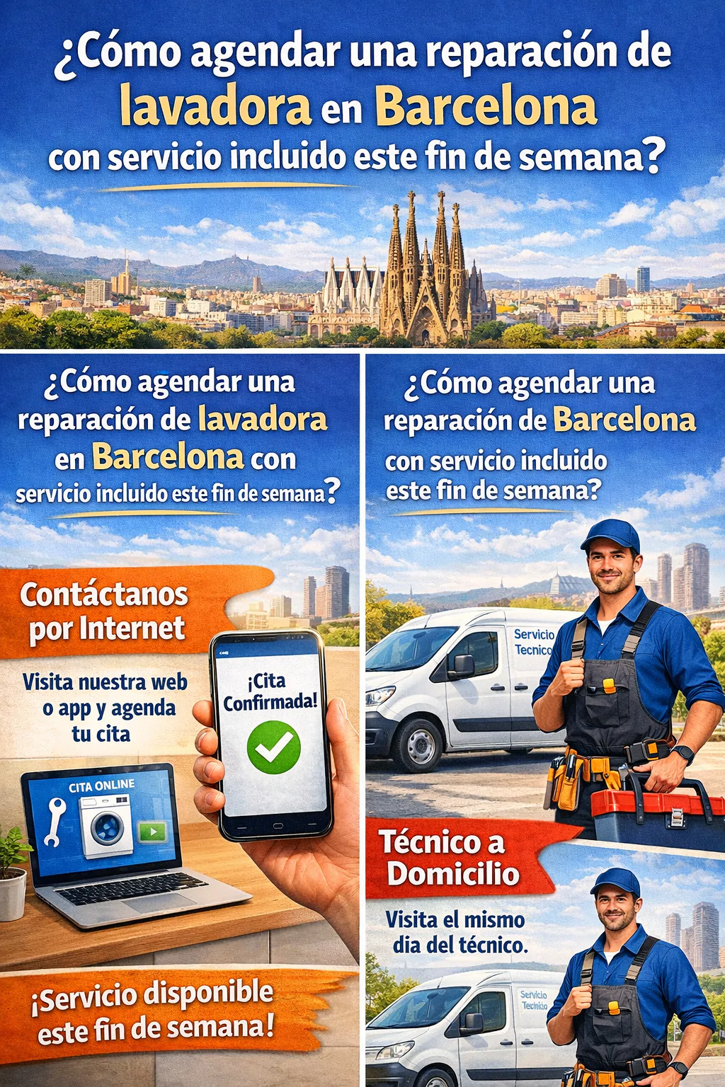 ¿Cómo agendar una reparación de lavadora en Barcelona con servicio incluido este fin de semana? Como agendar una reparacion de lavadora Barcelona con servicio incluido este fin de semana - ¿Cómo agendar una reparación de lavadora en Barcelona con servicio incluido este fin de semana?